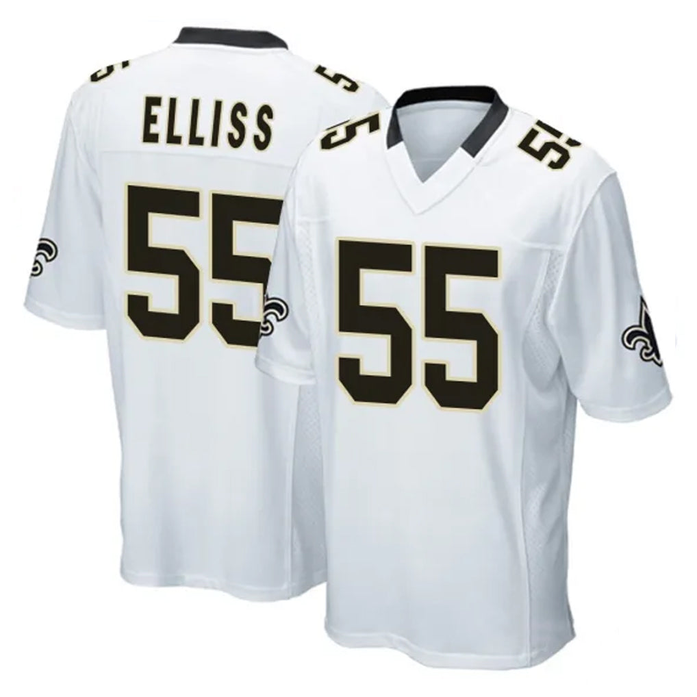 Rebec NO.Saints #55 Kaden Elliss Player White Home Game Stitched Jerseys