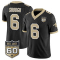 Rebec NO.Saints #6 Tyler Shough Black 2026 F.U.S.E 60th Anniversary Patch Vapor Limited Football Stitched Jersey