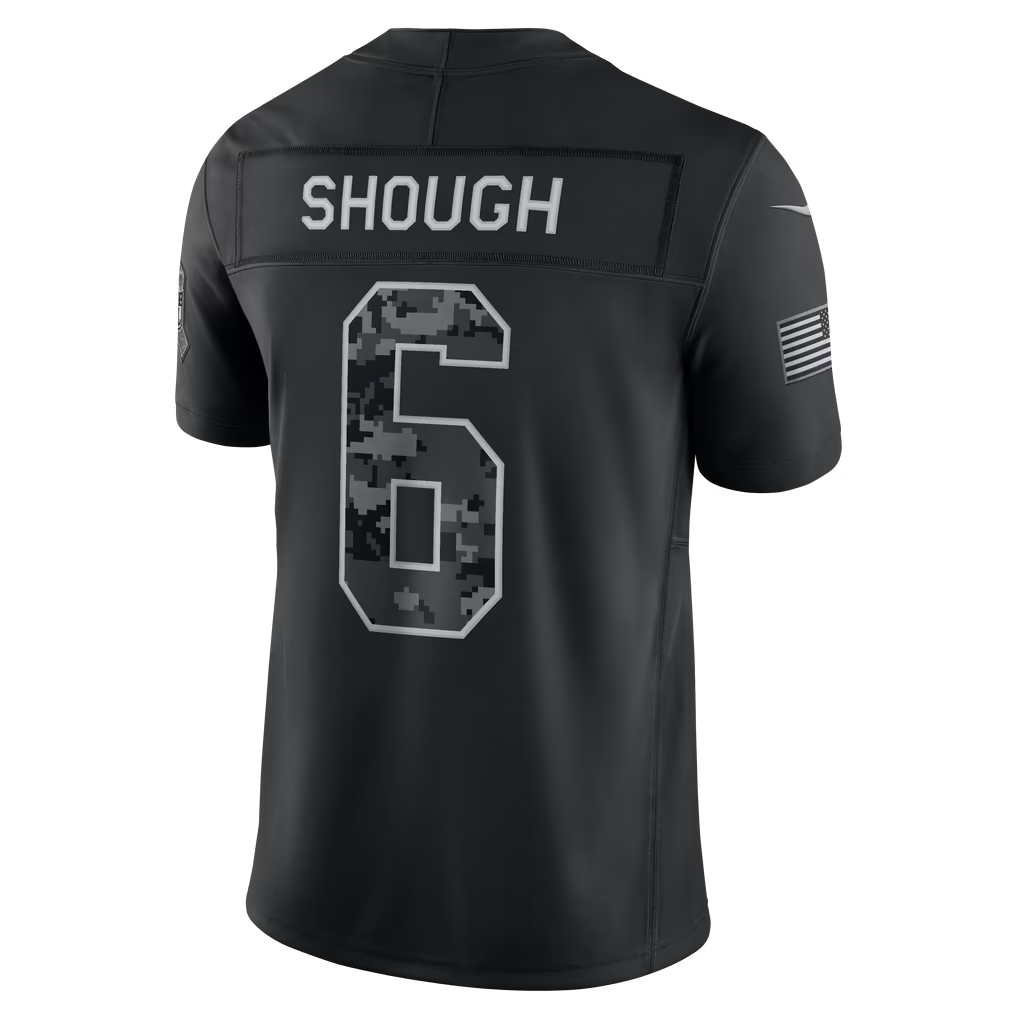 Rebec NO.Saints #6 Tyler Shough Black 2026 Salute to Service Stitched Limited Jersey
