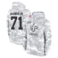 Rebec NO.Saints #71 Kelvin Banks Jr. Player Arctic Camo Salute to Service Pullover Hoodies Limited Game Stitched Jerseys