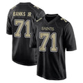 Rebec NO.Saints #71 Kelvin Banks Jr. Player Black Carbon Fashion Home Game Stitched Jerseys