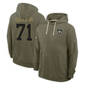 Rebec NO.Saints #71 Kelvin Banks Jr. Player Olive Salute to Service Pullover Hoodies Limited Stitched Jerseys