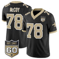 Rebec NO.Saints #78 Erik McCoy Black 2026 F.U.S.E 60th Anniversary Patch Vapor Limited Football Stitched Jersey
