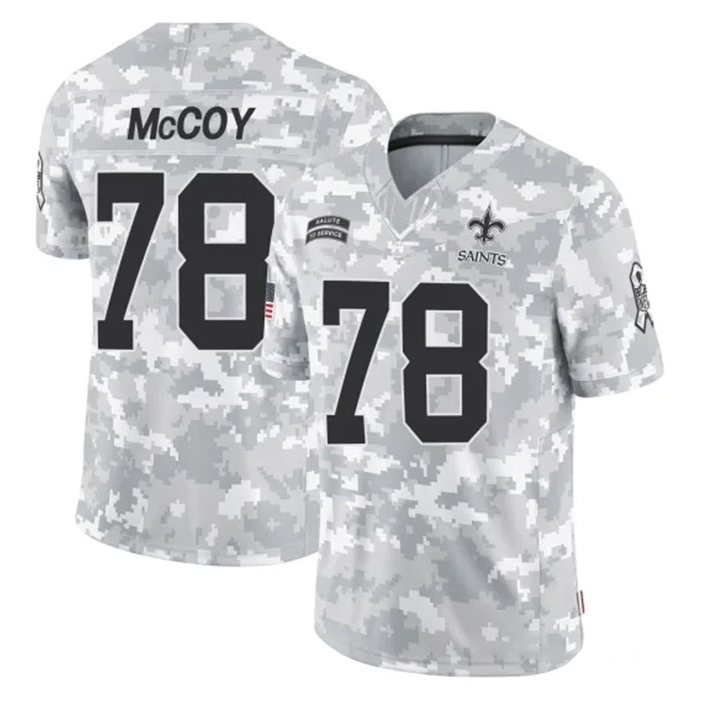 Rebec NO.Saints #78 Erik McCoy Player Arctic Camo Salute To Service Limited Game Stitched Jerseys