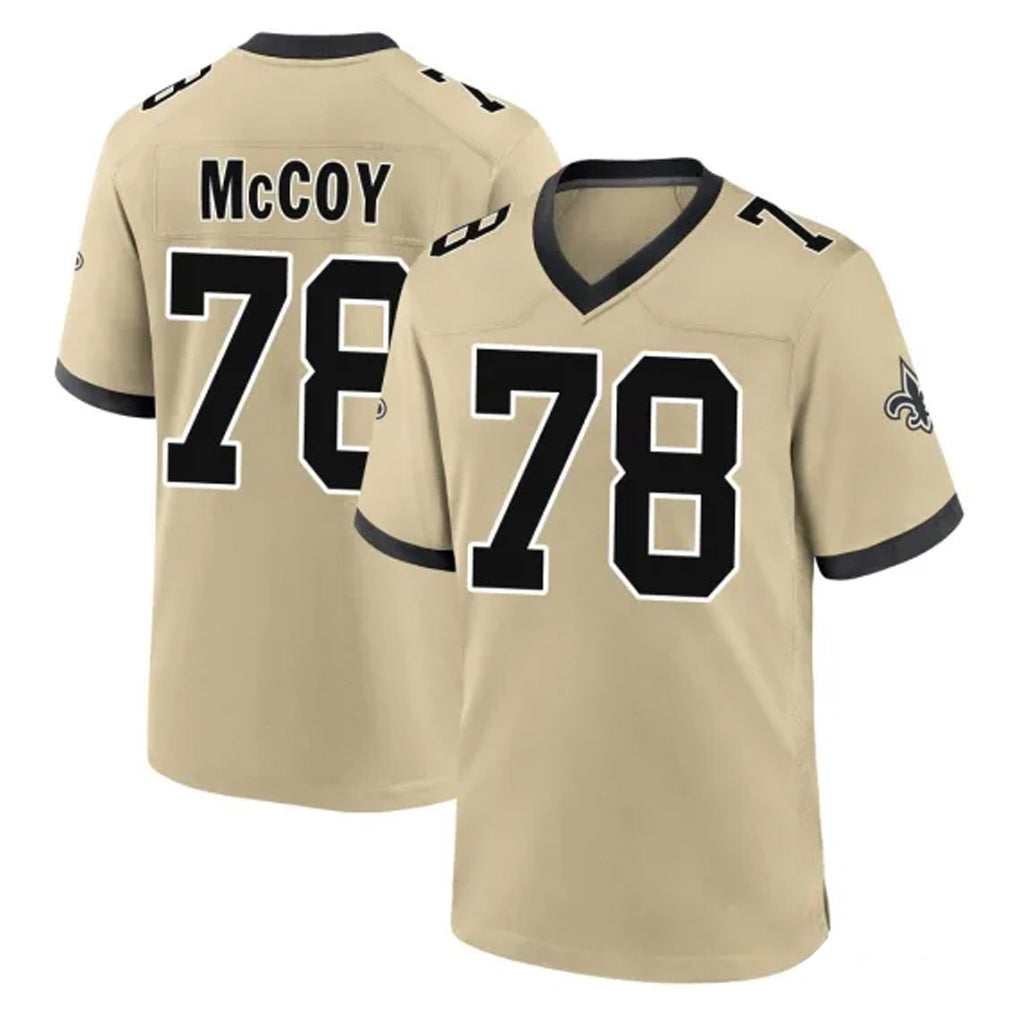 Rebec NO.Saints #78 Erik McCoy Player Gold Home Game Stitched Jerseys
