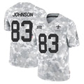 Rebec NO.Saints #83 Juwan Johnson Player Arctic Camo Salute To Service Limited Game Stitched Jerseys