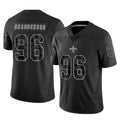 Rebec NO.Saints #96 Carl Granderson Player Black Limited Reflective Home Game Stitched Jerseys