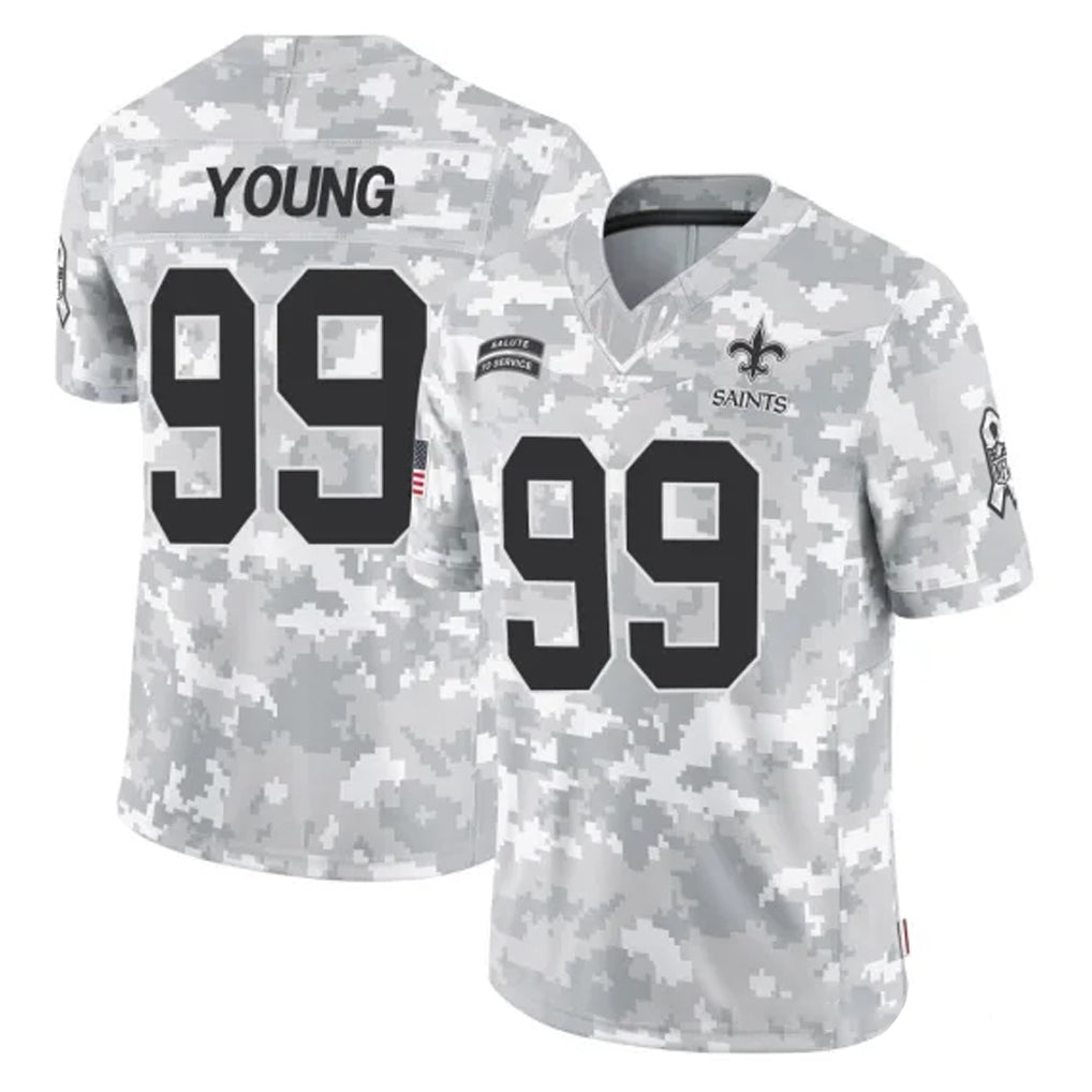 Rebec NO.Saints #99 Chase Young Player Arctic Camo Salute To Service Limited Game Stitched Jerseys