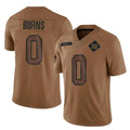 Rebec NY.Giants #0 Brian Burns Player Brown Salute To Service Limited Stitched Jerseys