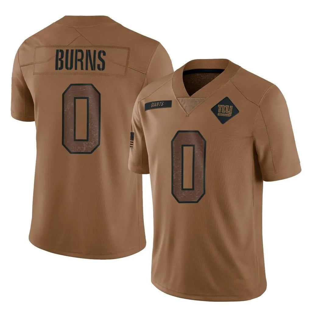 Rebec NY.Giants #0 Brian Burns Player Brown Salute To Service Limited Stitched Jerseys