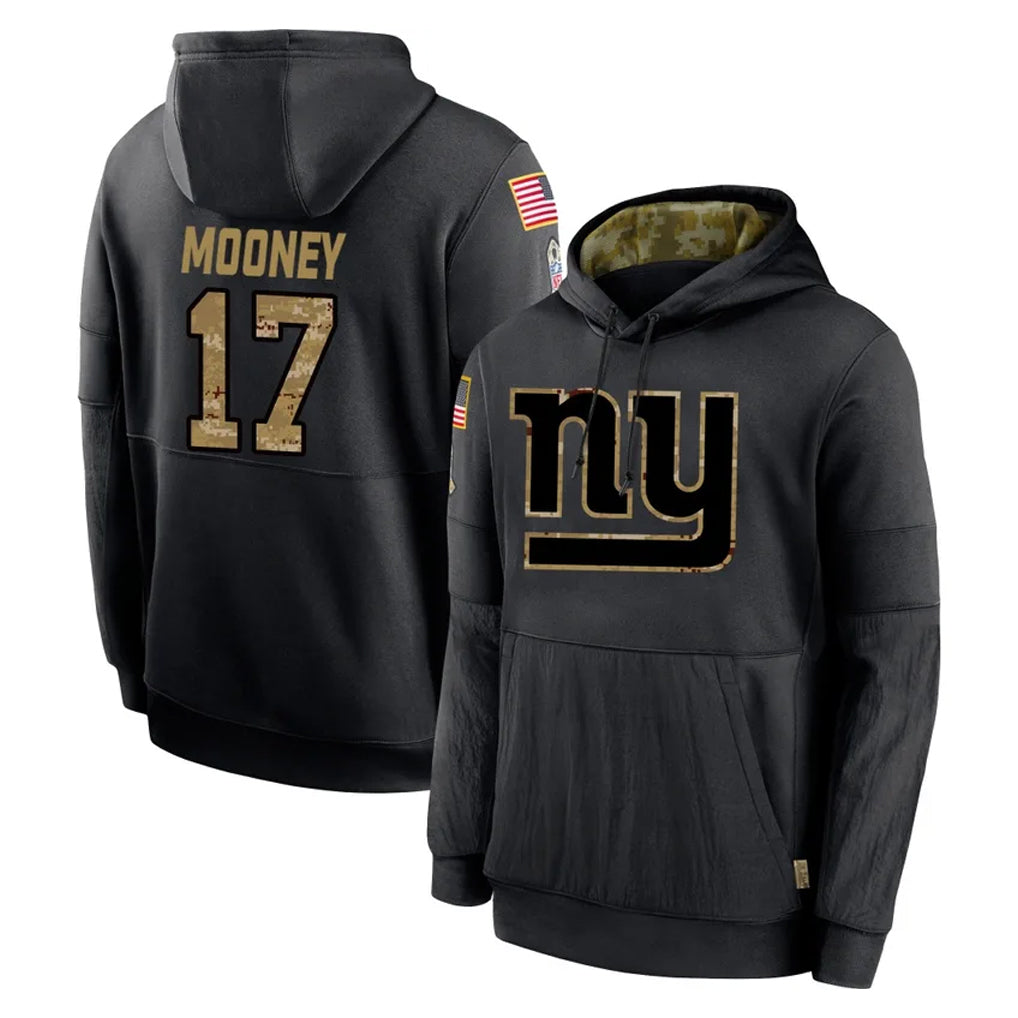 Rebec NY.Giants #17 Darnell Mooney Player Black Salute to Service Hoodies Limited Game Stitched Jerseys