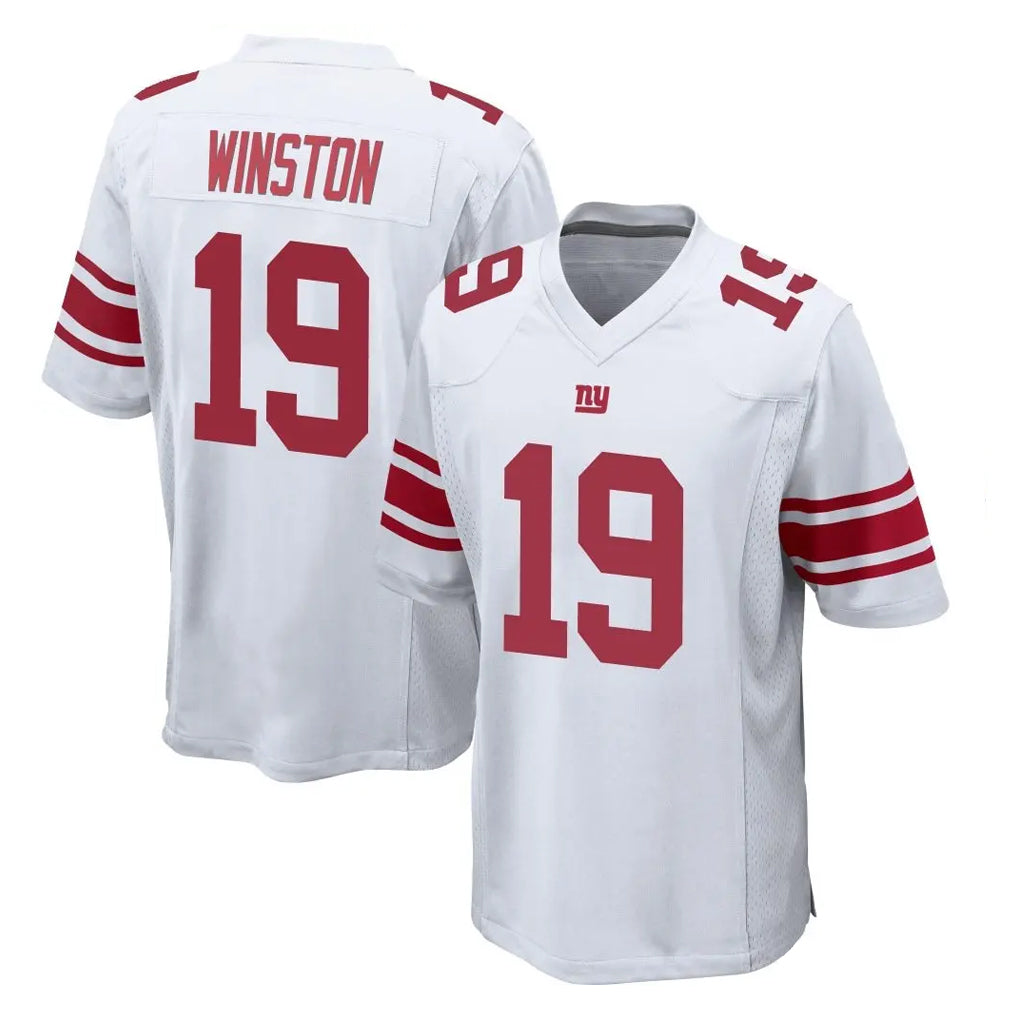 Rebec NY.Giants #19 Jameis Winston Player White Home Game Stitched Jerseys