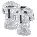 Rebec NY.Giants #1 Malik Nabers Player Arctic Camo Salute To Service Limited Game Stitched Jerseys