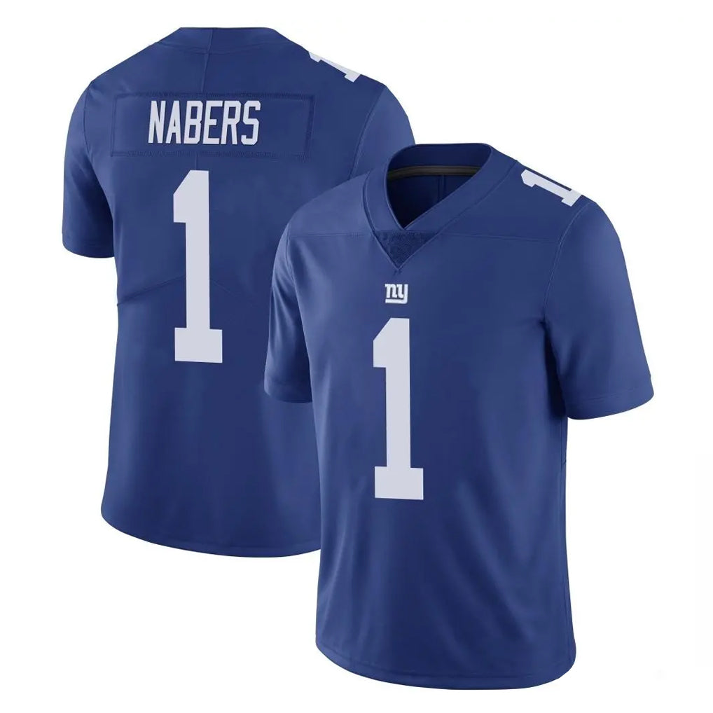 Rebec NY.Giants #1 Malik Nabers Player Royal Limited Vapor Untouchable Home Game Stitched Jerseys