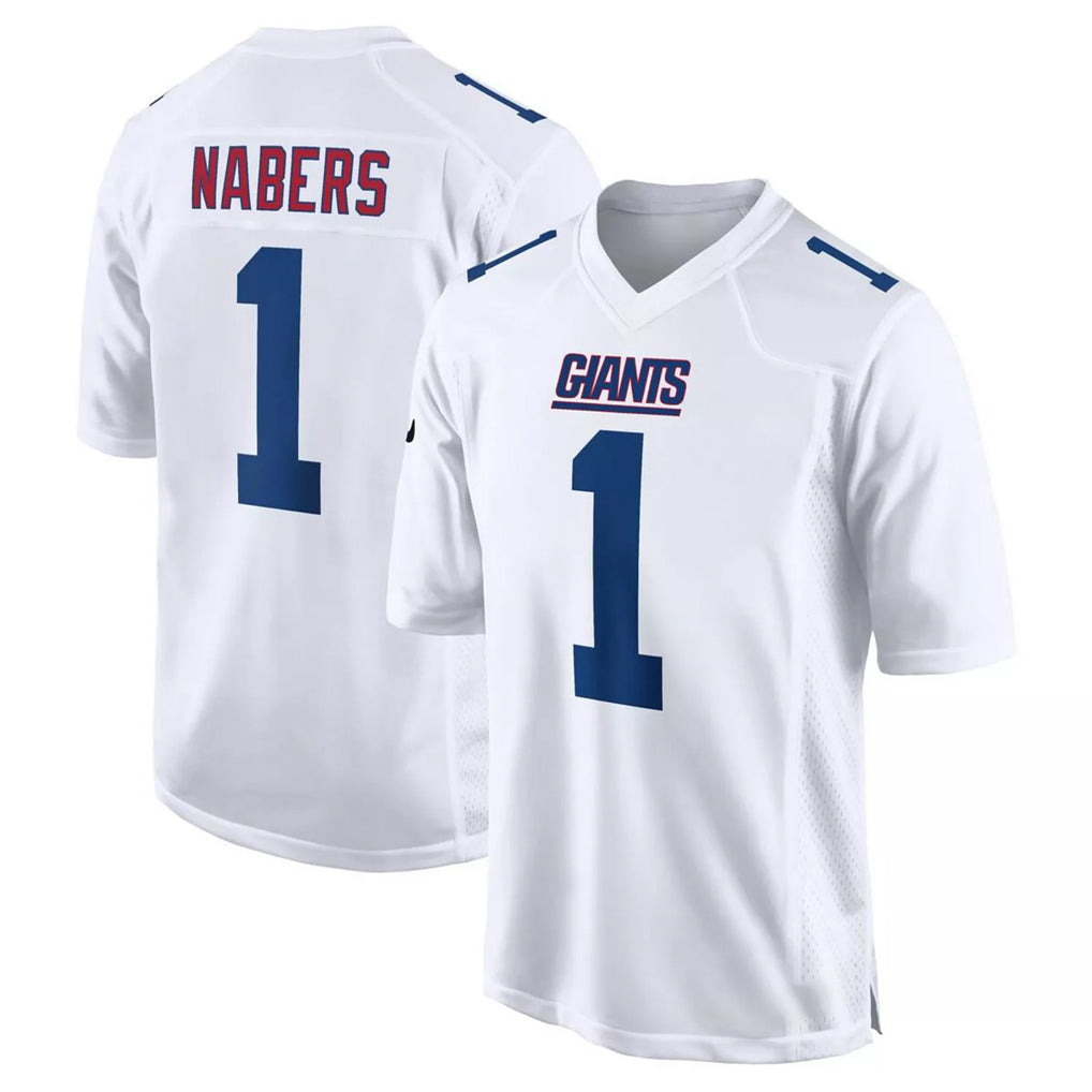 Rebec NY.Giants #1 Malik Nabers Player White Fashion Limited Home Game Stitched Jerseys