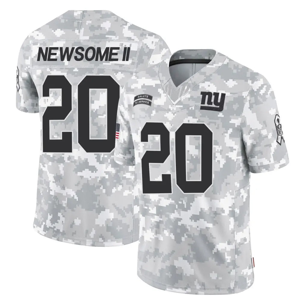 Rebec NY.Giants #20 Greg Newsome II Player Arctic Camo Salute To Service Limited Game Stitched Jerseys