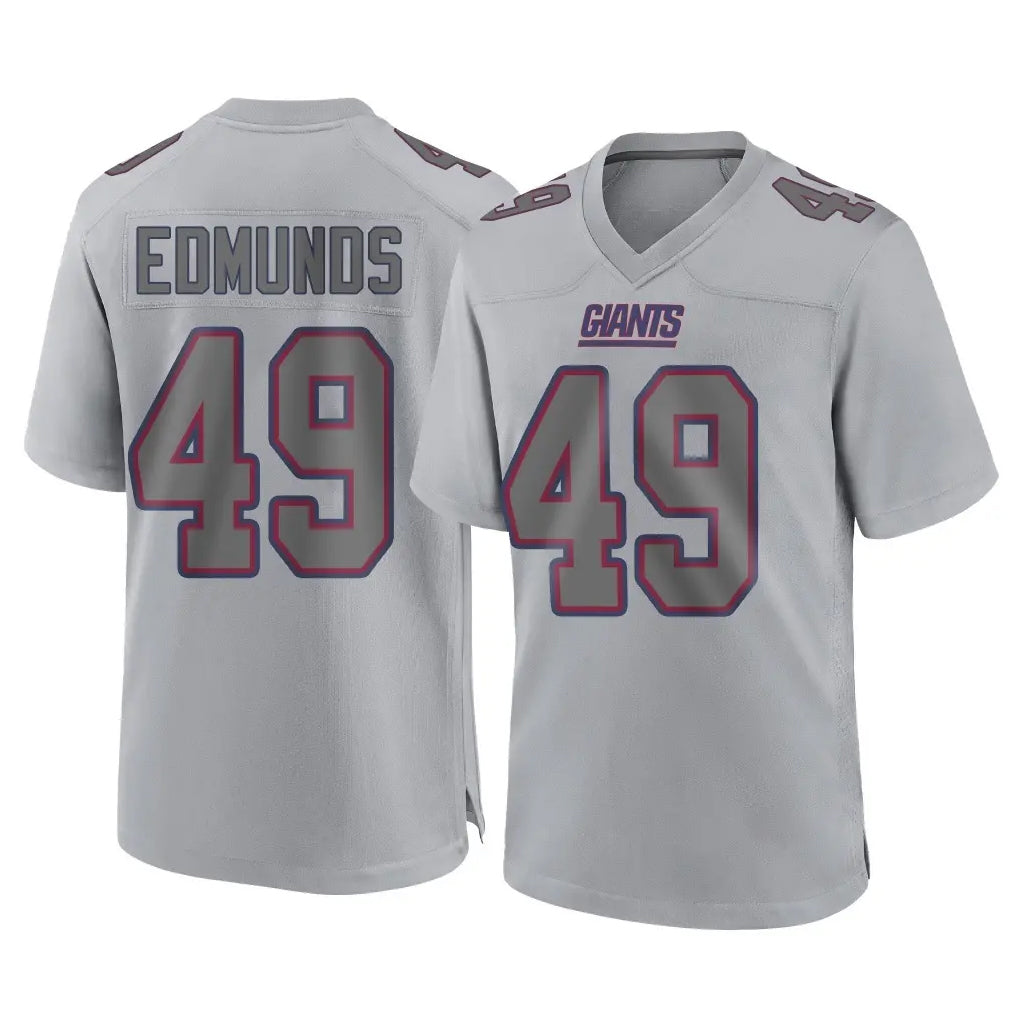 Rebec NY.Giants #49 Tremaine Edmunds Player Gray Atmosphere Fashion Limited Game Stitched Jerseys