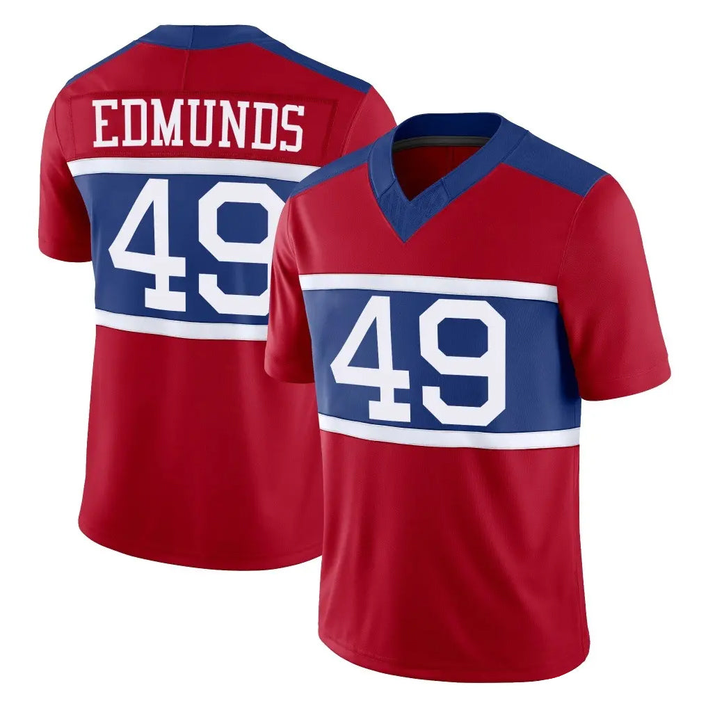 Rebec NY.Giants #49 Tremaine Edmunds Player Red Century Vapor F.U.S.E. Home Game Stitched Jerseys