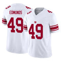 Rebec NY.Giants #49 Tremaine Edmunds Player White Limited Vapor F.U.S.E. Home Game Stitched Jerseys