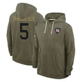Rebec NY.Giants #5 Kayvon Thibodeaux Player Olive Salute to Service Pullover Hoodies Limited Stitched Jerseys
