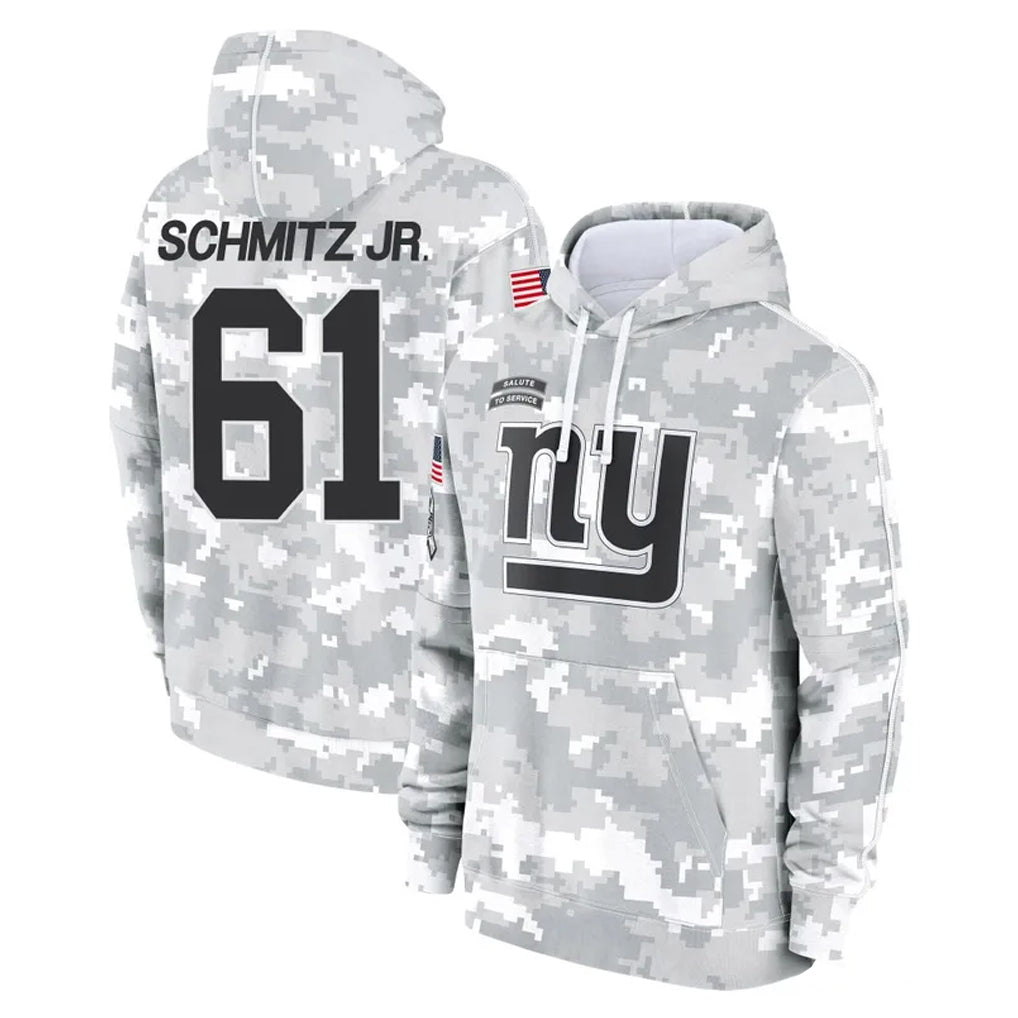 Rebec NY.Giants #61 John Michael Schmitz Jr. Player Arctic Camo Salute to Service Pullover Hoodies Limited Game Stitched Jerseys
