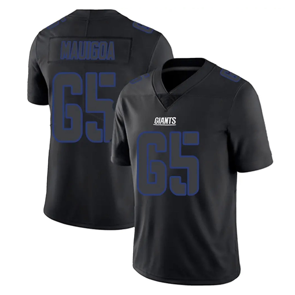 Rebec NY.Giants #65 Francis Mauigoa Player Black Impact Limited Home Game Stitched Jerseys