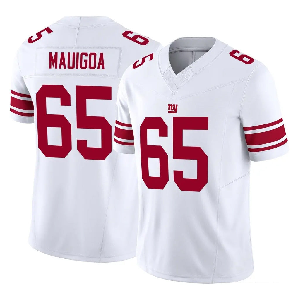 Rebec NY.Giants #65 Francis Mauigoa Player White Limited Vapor F.U.S.E. Home Game Stitched Jerseys
