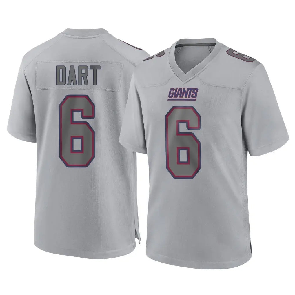 Rebec NY.Giants #6 Jaxson Dart Player Gray Atmosphere Fashion Limited Game Stitched Jerseys