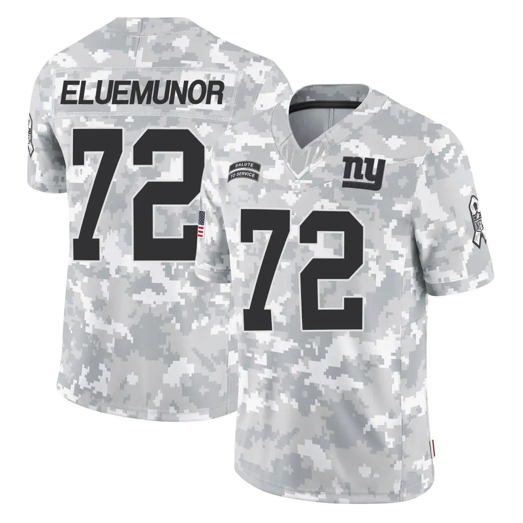 Rebec NY.Giants #72 Jermaine Eluemunor Player Arctic Camo Salute To Service Limited Game Stitched Jerseys