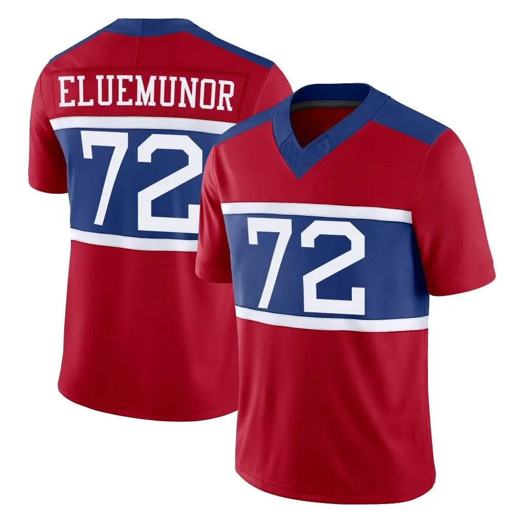 Rebec NY.Giants #72 Jermaine Eluemunor Player Red Century Vapor F.U.S.E. Home Game Stitched Jerseys