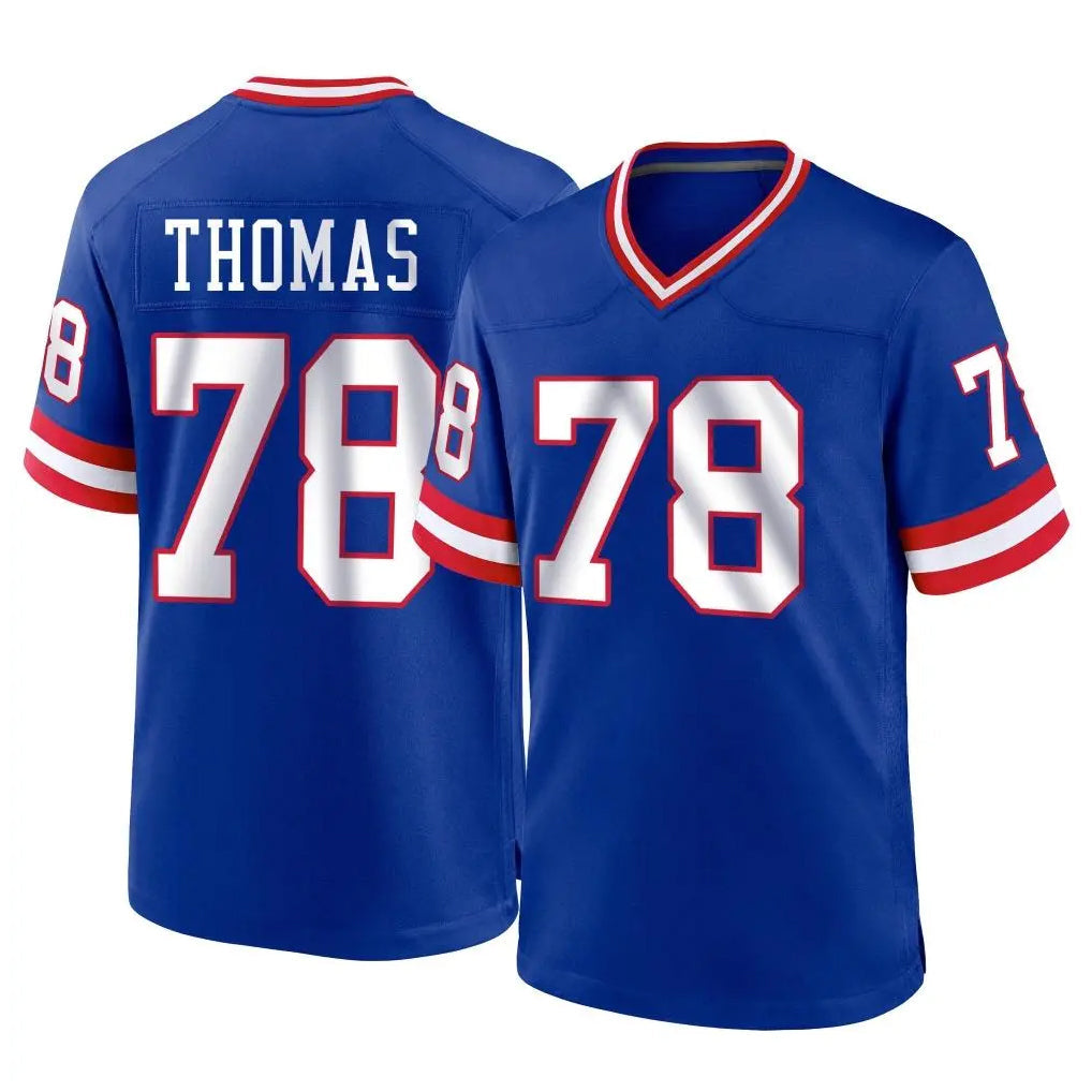 Rebec NY.Giants #78 Andrew Thomas Player Royal Classic Home Game Stitched Jerseys