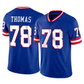 Rebec NY.Giants #78 Andrew Thomas Player Royal Classic Vapor Home Game Stitched Jerseys