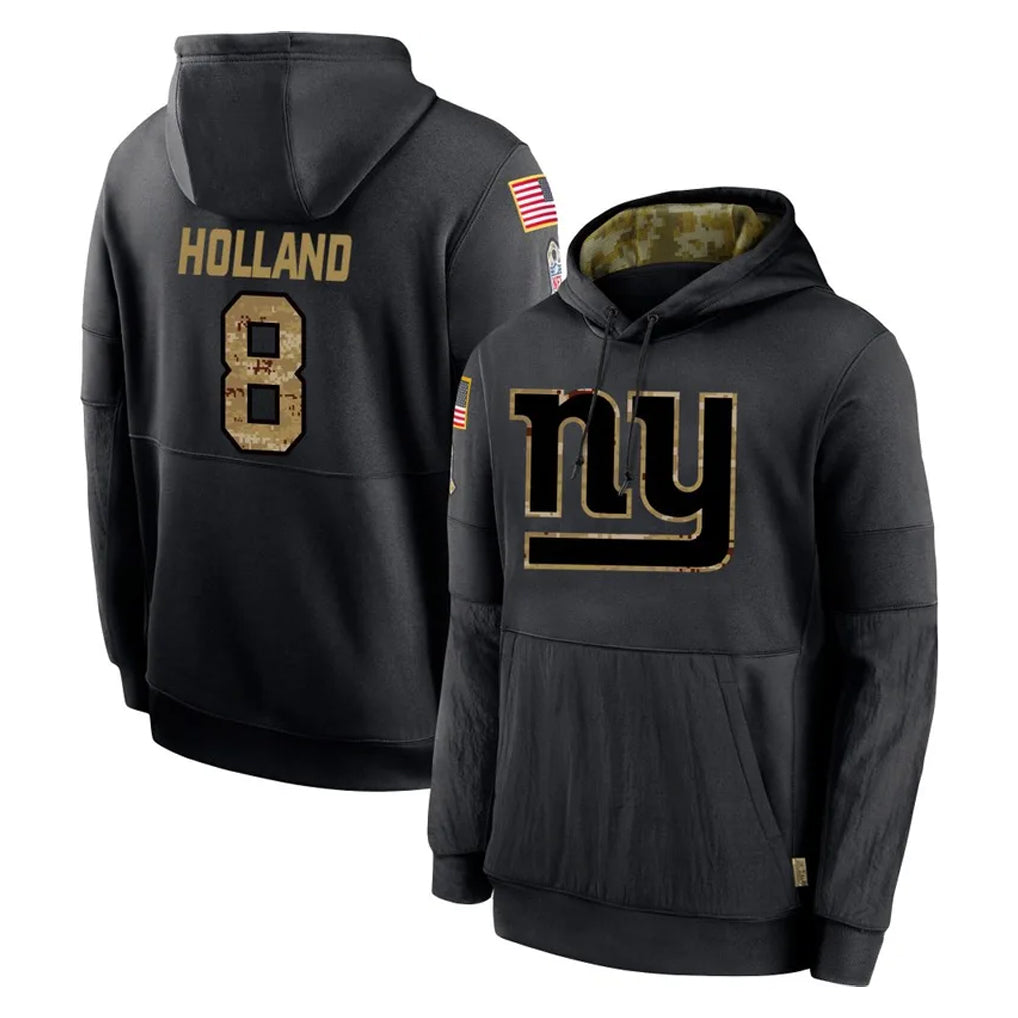 Rebec NY.Giants #8 Jevon Holland Player Black Salute to Service Hoodies Limited Game Stitched Jerseys