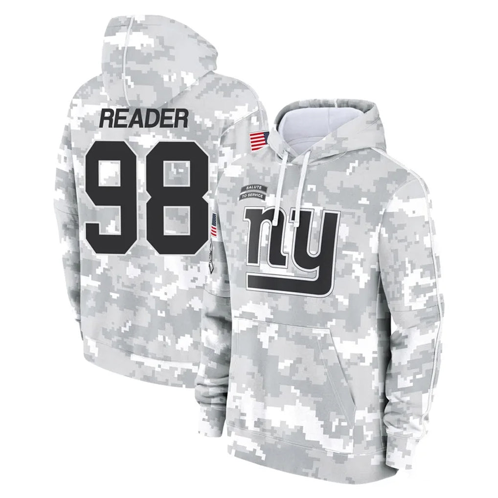 Rebec NY.Giants #98 DJ Reader Player Arctic Camo Salute to Service Pullover Hoodies Limited Game Stitched Jerseys