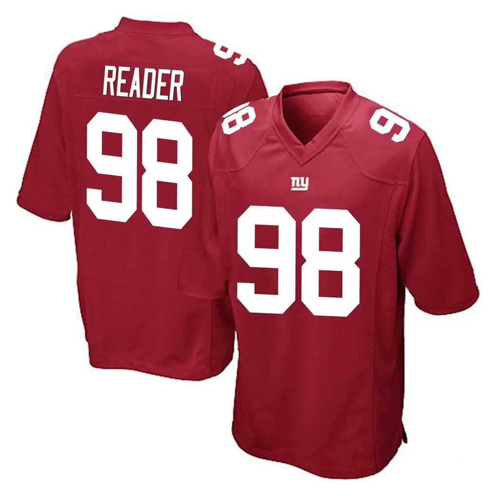 Rebec NY.Giants #98 DJ Reader Player Red Home Game Stitched Jerseys