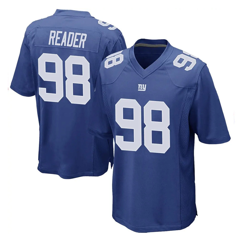 Rebec NY.Giants #98 DJ Reader Player Royal Home Game Stitched Jerseys