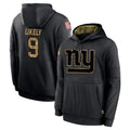 Rebec NY.Giants #9 Lsaiah Likely Player Black Salute to Service Hoodies Limited Game Stitched Jerseys