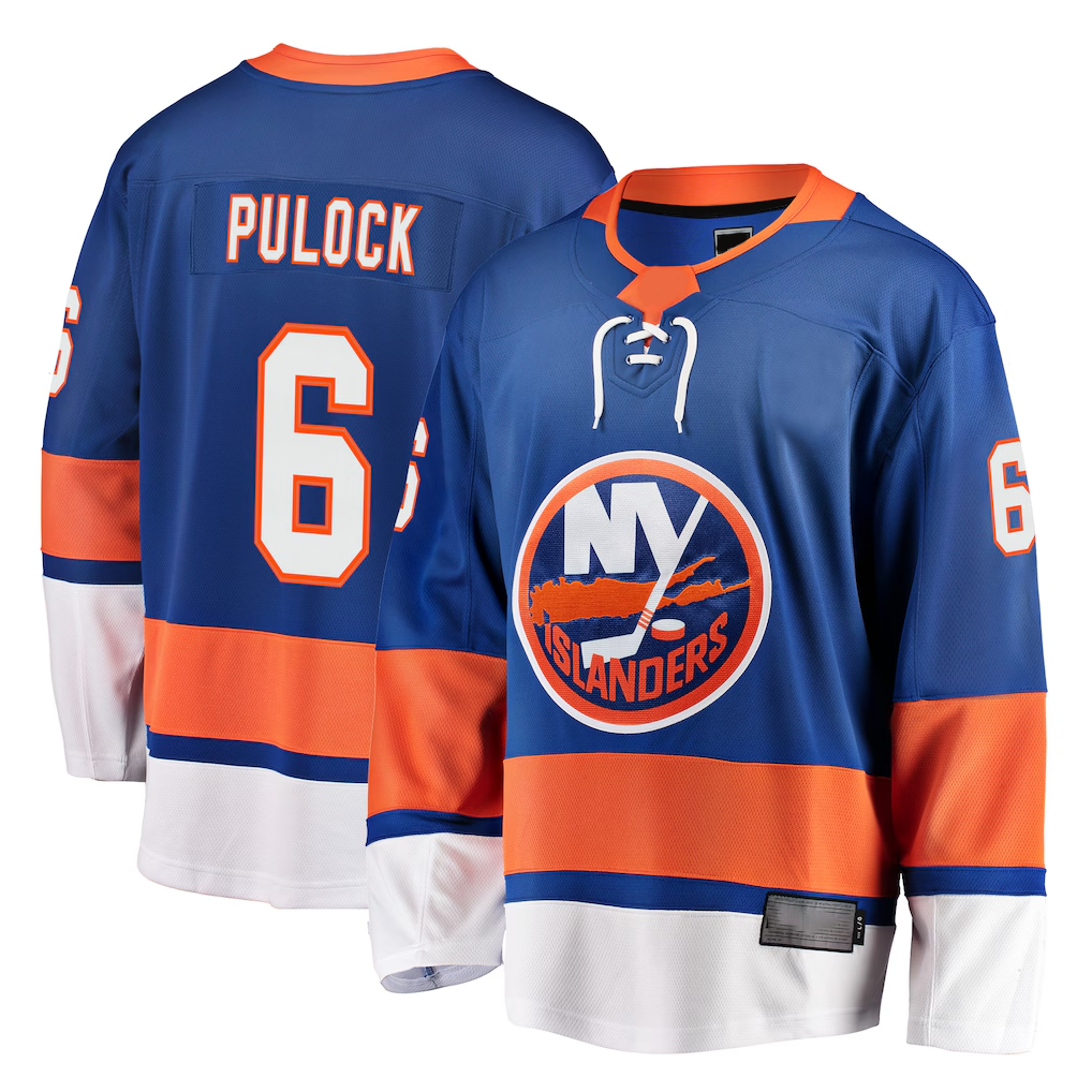 Rebec NY.Islanders #6 Ryan Pulock Royal Breakaway Player Jerseys