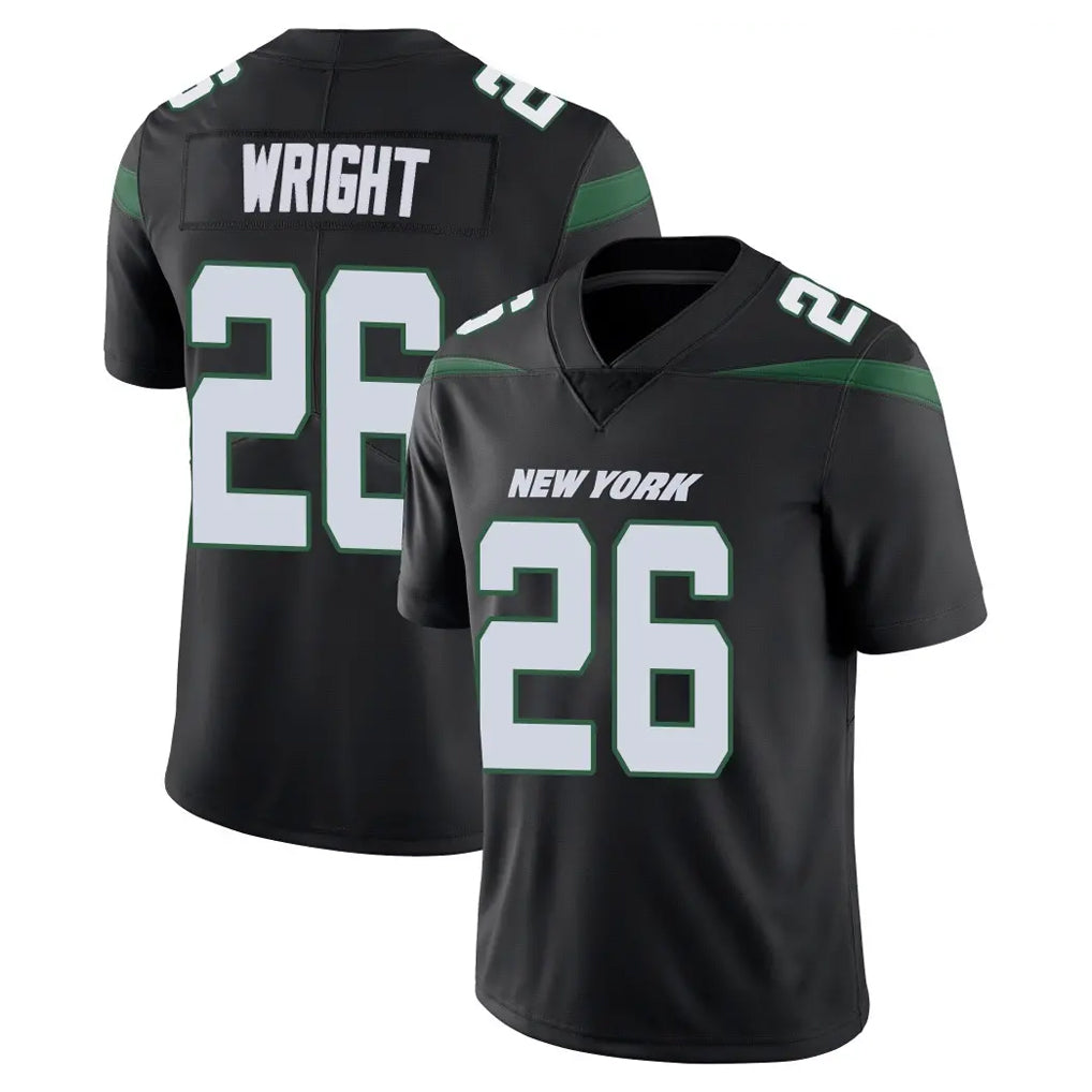 Rebec NY.Jets #26 Nahshon Wright Player Stealth Black Limited Vapor Home Game Stitched Jerseys