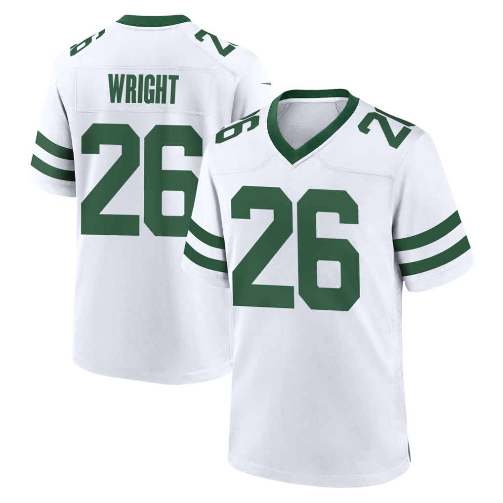 Rebec NY.Jets #26 Nahshon Wright Player White Legacy Home Game Stitched Jerseys