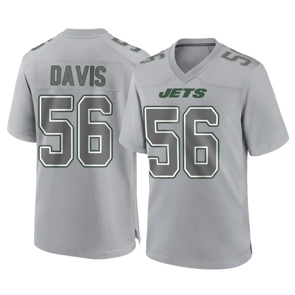 Rebec NY.Jets #56 Demario Davis Player Gray Limited Atmosphere Fashion Home Game Stitched Jerseys