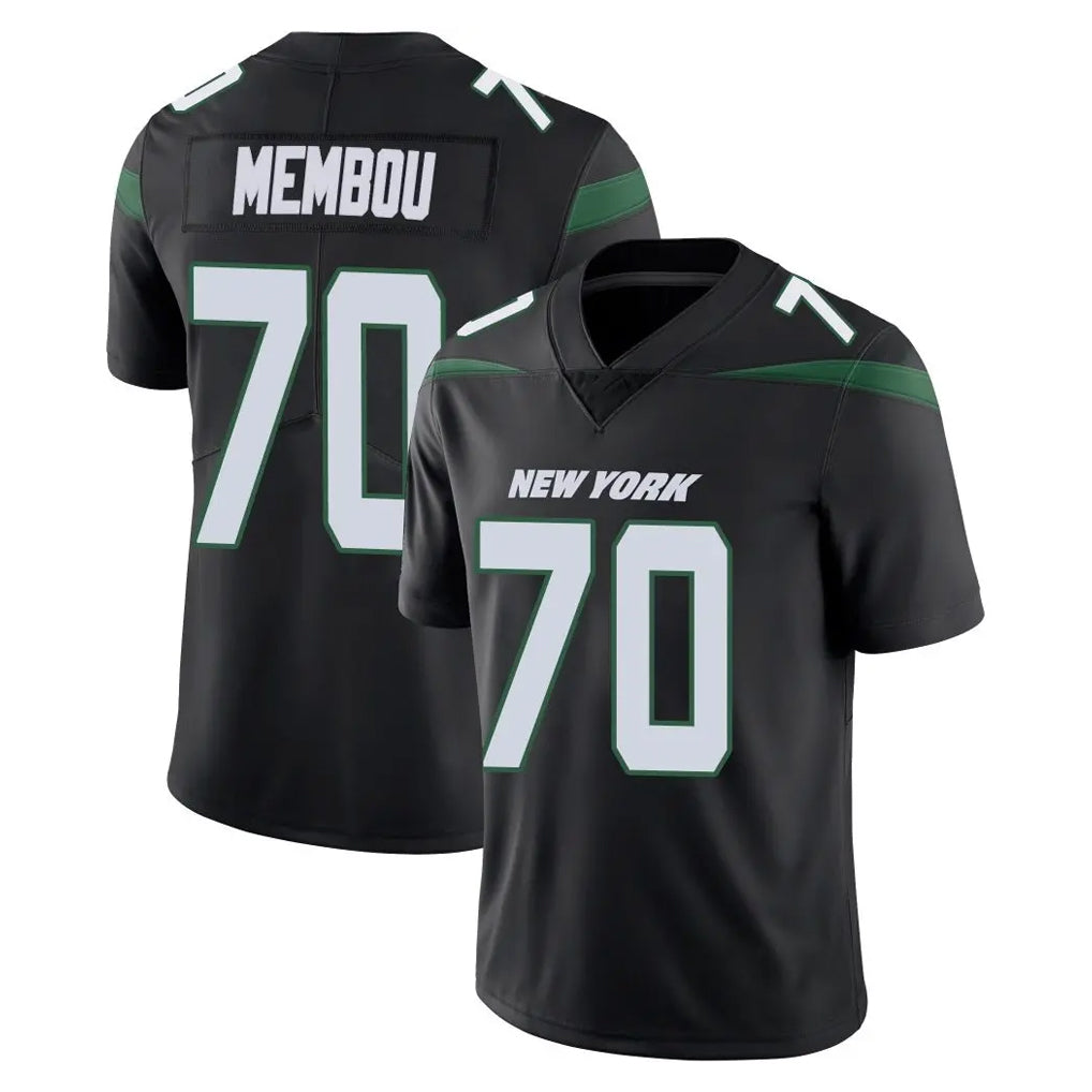 Rebec NY.Jets #70 Armand Membou Player Stealth Black Limited Vapor Home Game Stitched Jerseys
