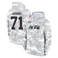 Rebec NY.Jets #71 Josh Myers Player Arctic Camo Salute to Service Pullover Hoodies Limited Game Stitched Jerseys
