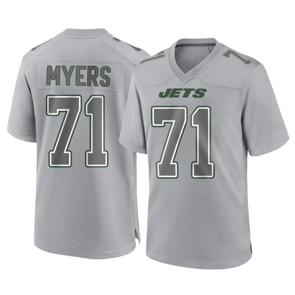 Rebec NY.Jets #71 Josh Myers Player Gray Limited Atmosphere Fashion Home Game Stitched Jerseys