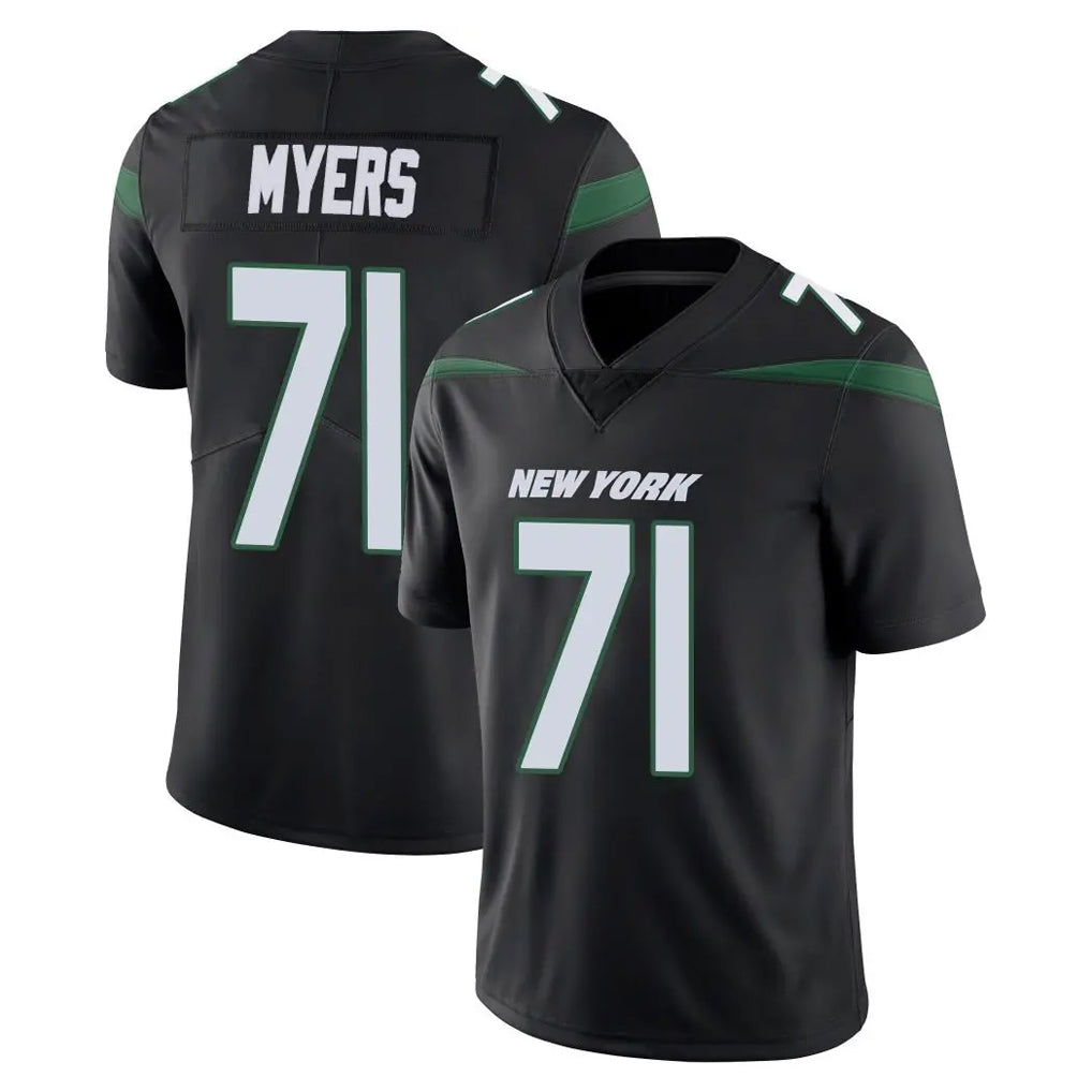 Rebec NY.Jets #71 Josh Myers Player Stealth Black Limited Vapor Home Game Stitched Jerseys