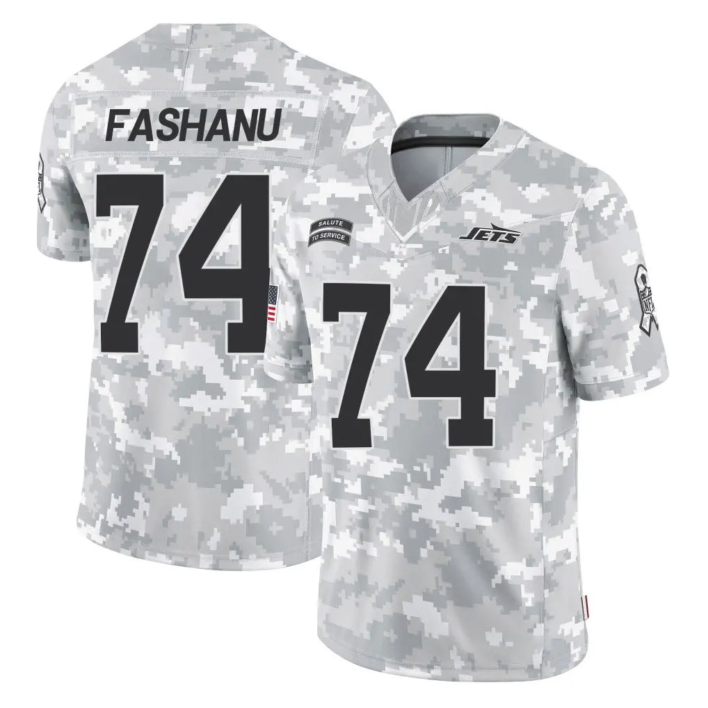Rebec NY.Jets #74 Olu Fashanu Player Arctic Camo Salute to Service Limited Game Stitched Jerseys