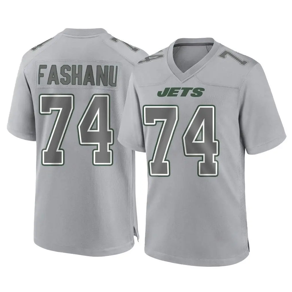Rebec NY.Jets #74 Olu Fashanu Player Gray Limited Atmosphere Fashion Home Game Stitched Jerseys