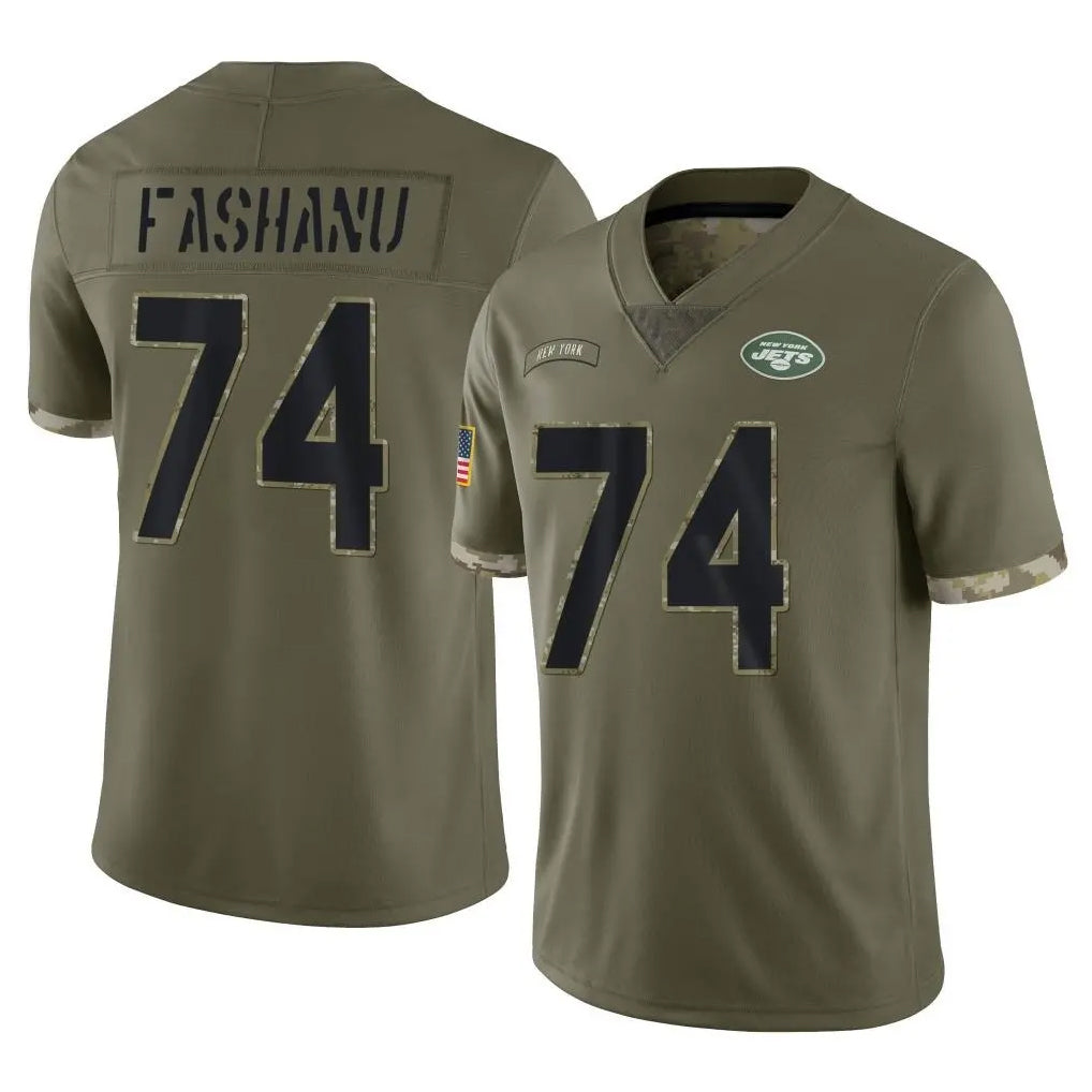 Rebec NY.Jets #74 Olu Fashanu Player Olive Salute To Service Limited Stitched Jerseys