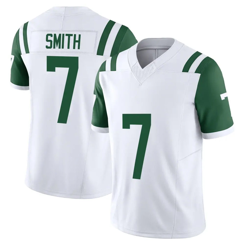 Rebec NY.Jets #7 Geno Smith Player White Limited Classic Vapor F.U.S.E. Home Game Stitched Jerseys