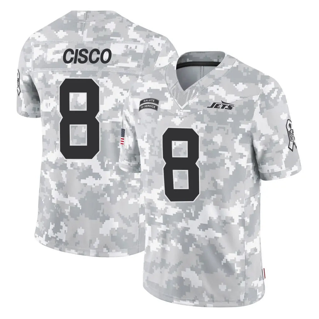 Rebec NY.Jets #8 Andre Cisco Player Arctic Camo Salute to Service Limited Game Stitched Jerseys